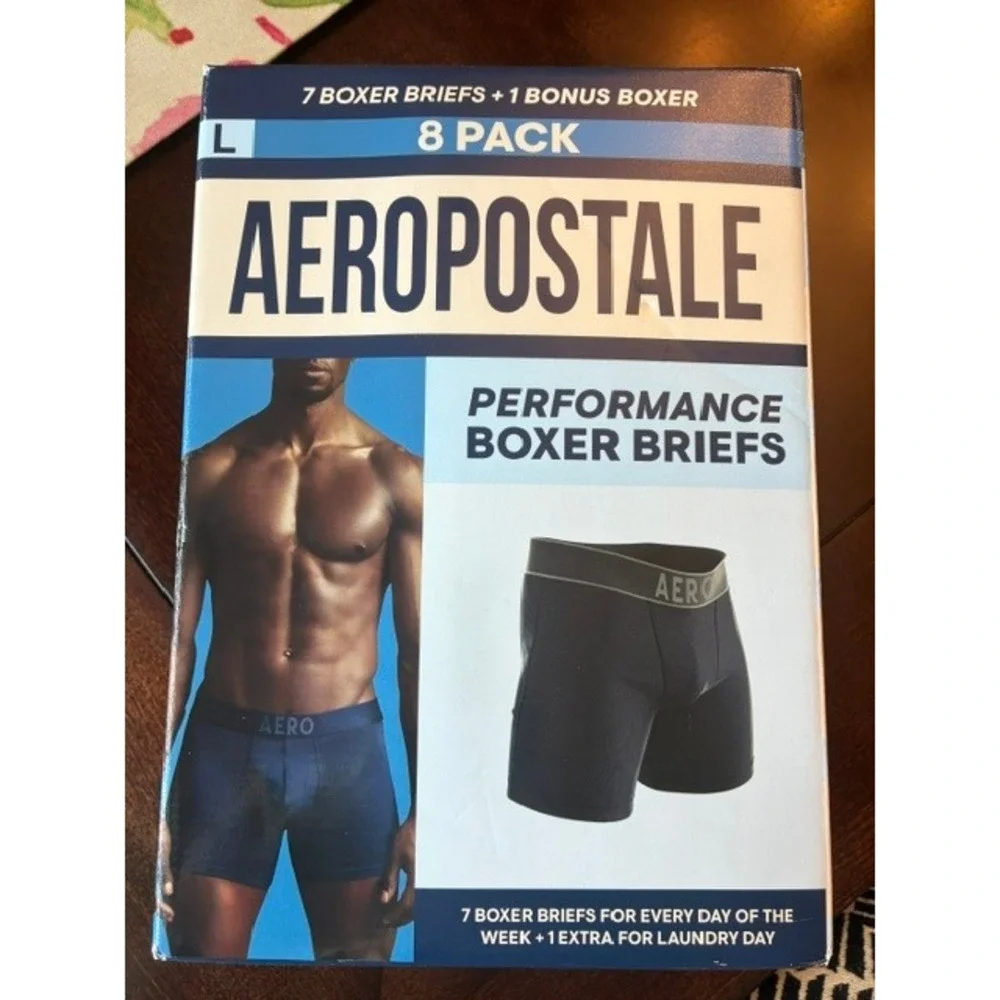 Aeropostale Boxer Briefs Men Large Multicolor New 8‎ Pack Performance Stretch